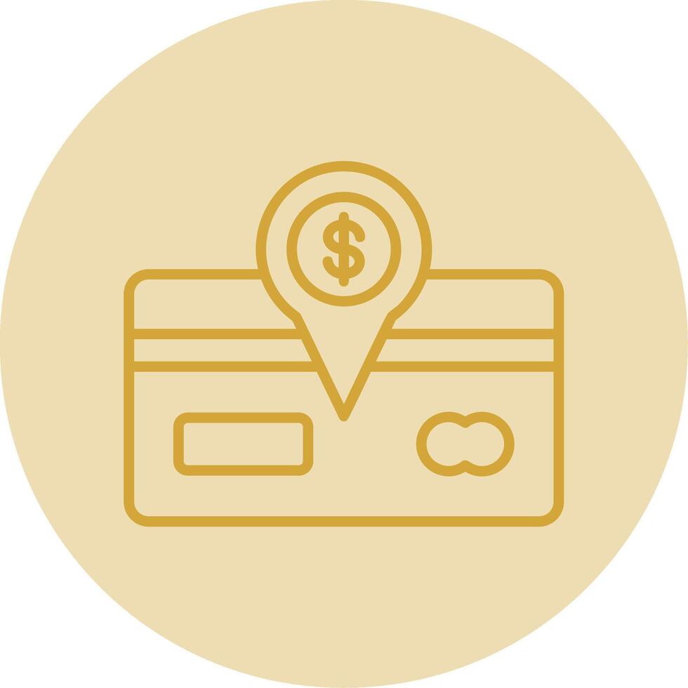 Direct Debit Line Yellow Circle Icon vector