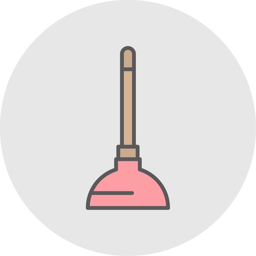 Plunger Line Filled Light Icon vector
