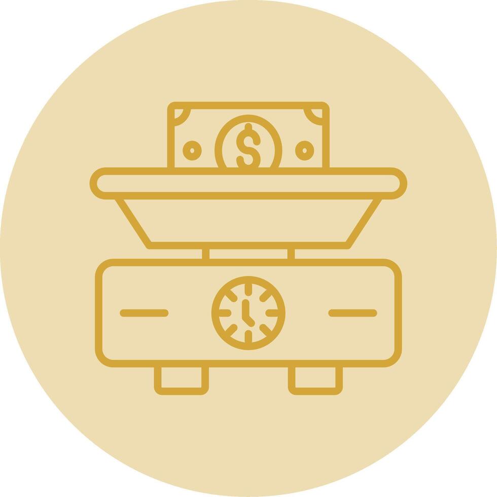 Weighing Scale Line Yellow Circle Icon vector