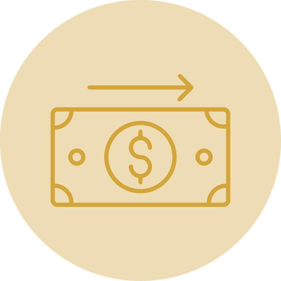 Send Money Line Yellow Circle Icon vector