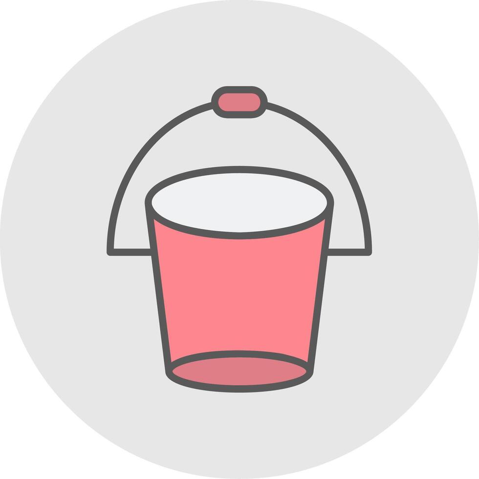 Bucket Line Filled Light Icon vector