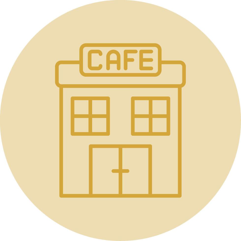Cafe Line Yellow Circle Icon vector
