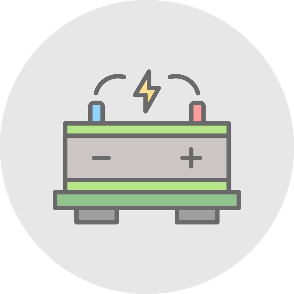 Car Battery Line Filled Light Icon vector