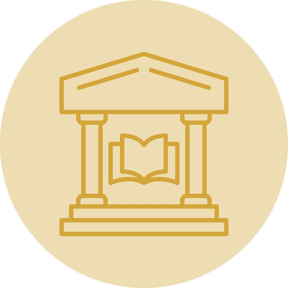 Library Line Yellow Circle Icon vector
