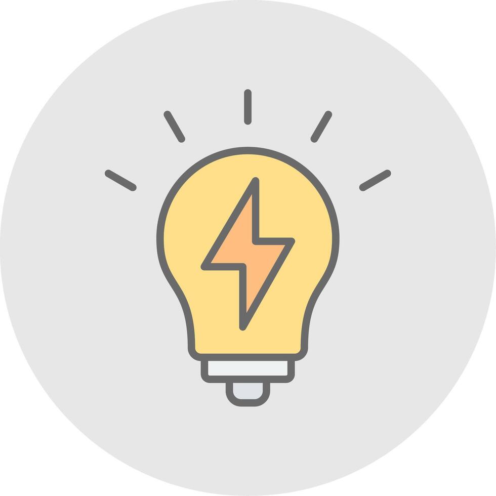 Light Bolt Line Filled Light Icon vector