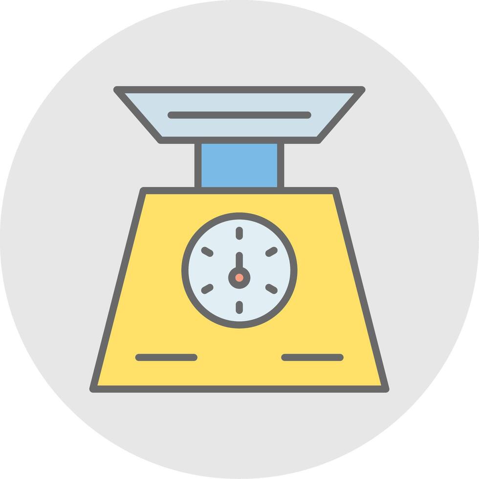 Weigh Scale Line Filled Light Icon vector