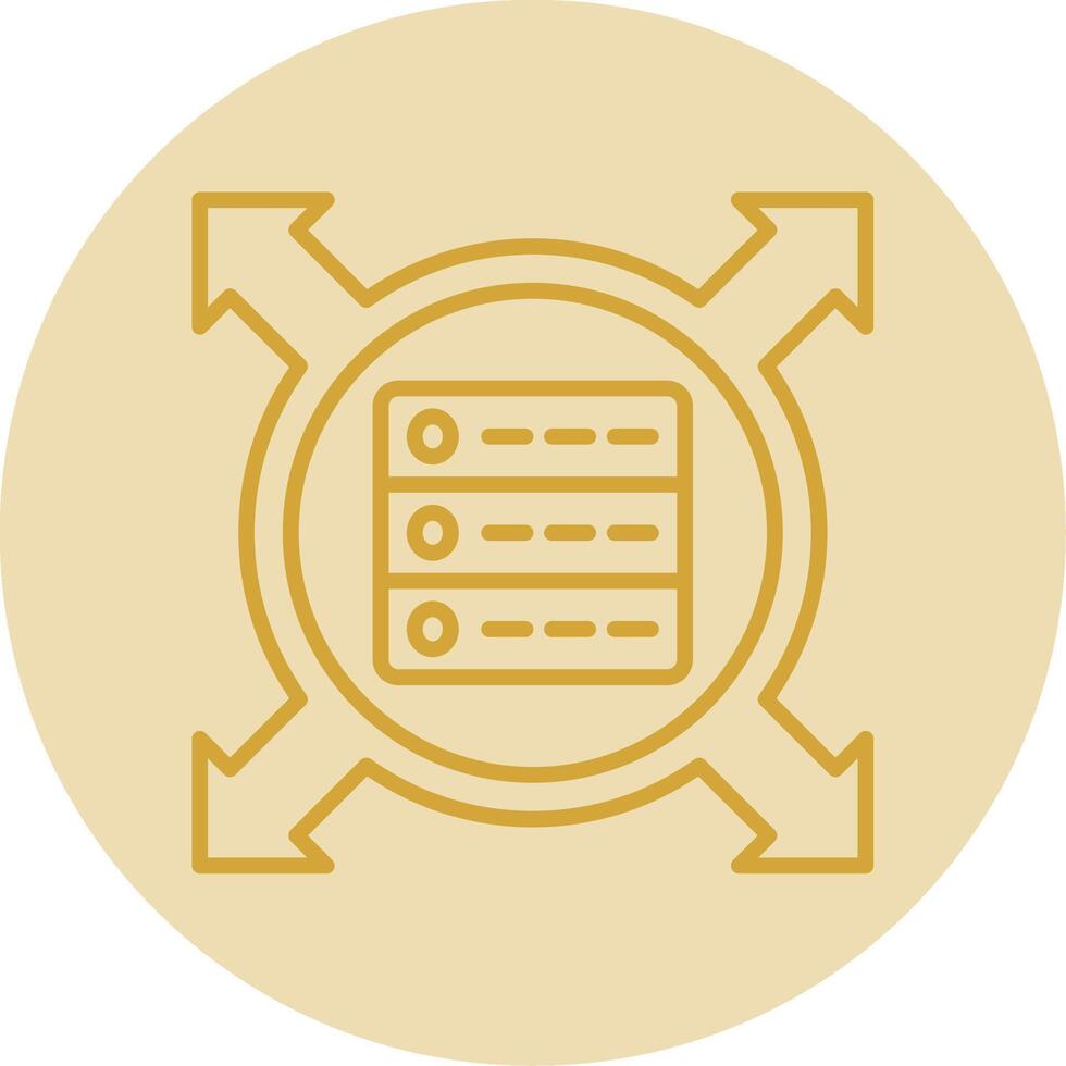 Data Driven Line Yellow Circle Icon vector