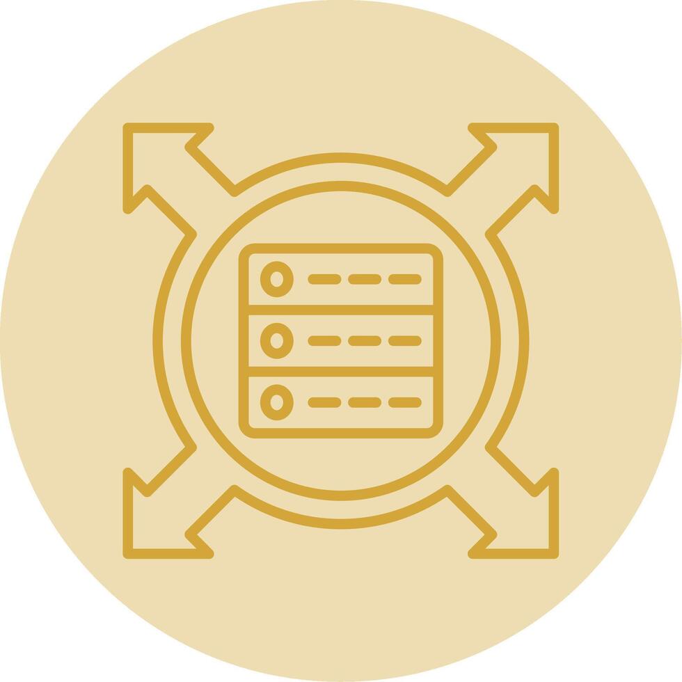 Data Driven Line Yellow Circle Icon vector