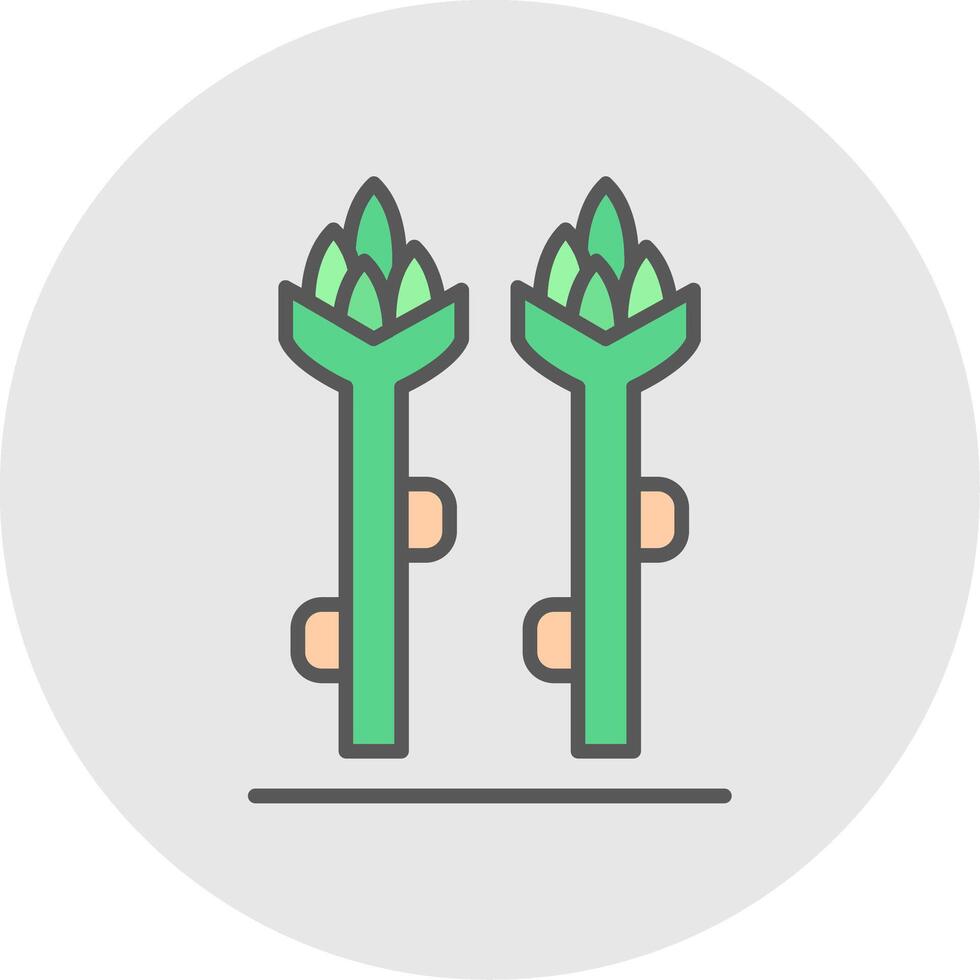 Asparagus Line Filled Light Icon vector
