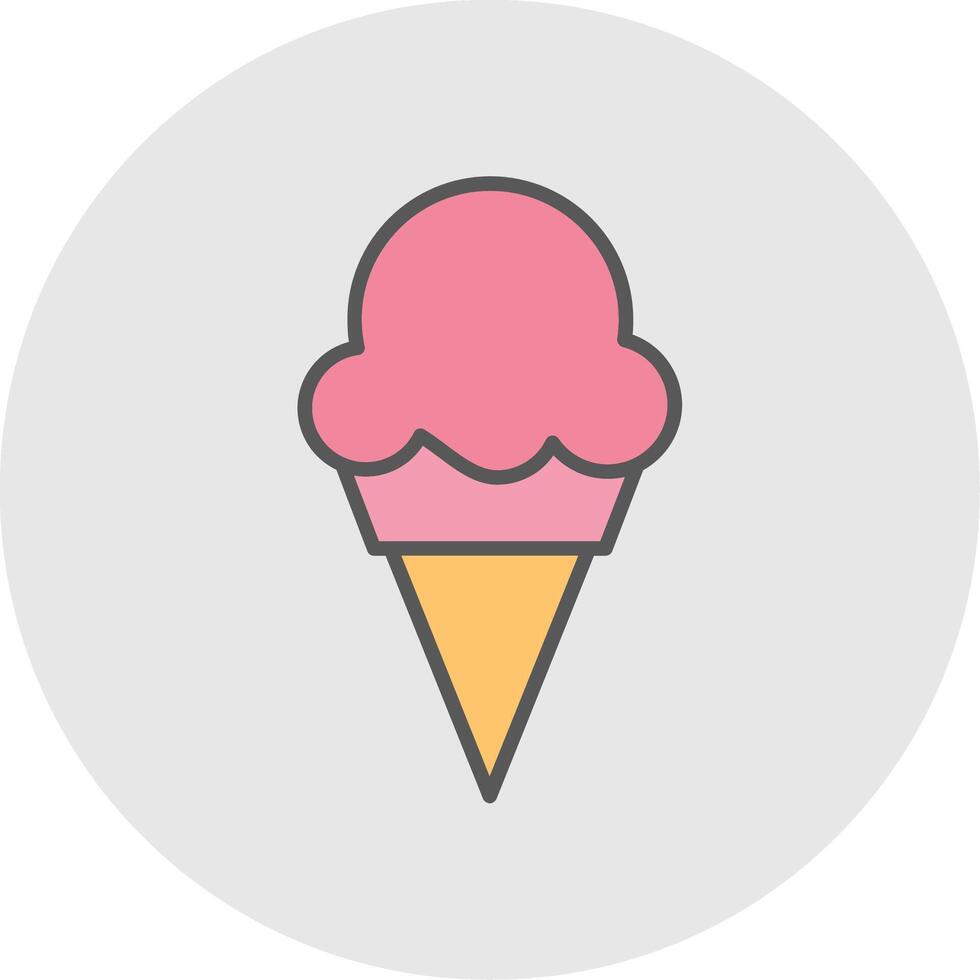 Ice Cream Line Filled Light Icon vector