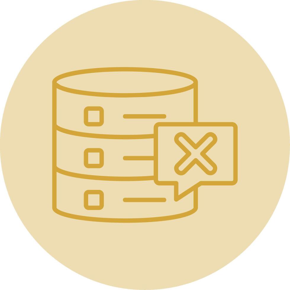 Eliminar base de datos línea amarillo circulo icono vector