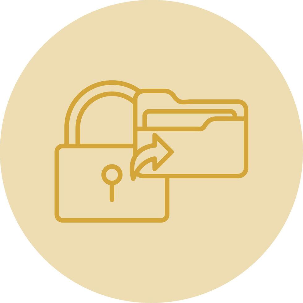 Secure Data Line Yellow Circle Icon vector
