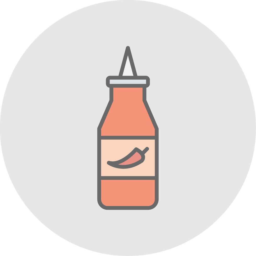 Ketchup Line Filled Light Icon vector