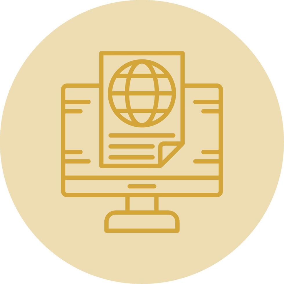 News Report Line Yellow Circle Icon vector