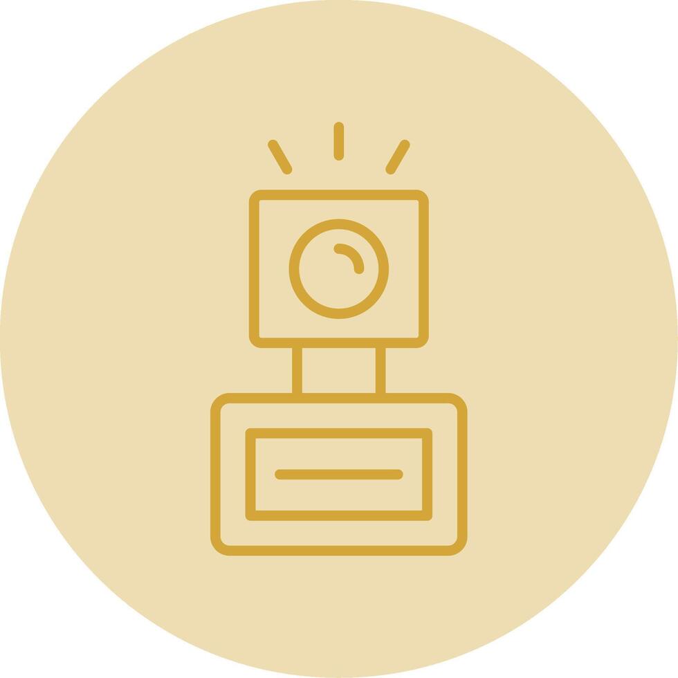 Camera Flash Line Yellow Circle Icon vector