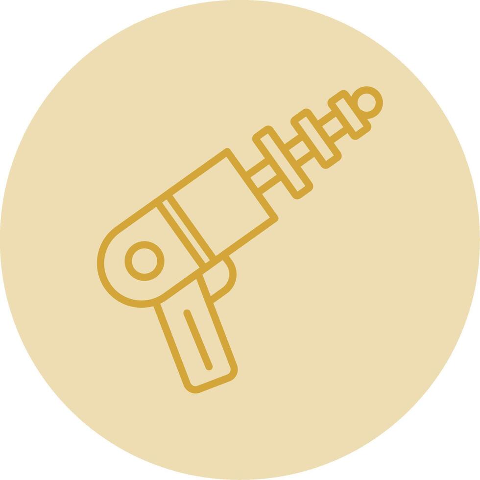 Space Gun Line Yellow Circle Icon vector