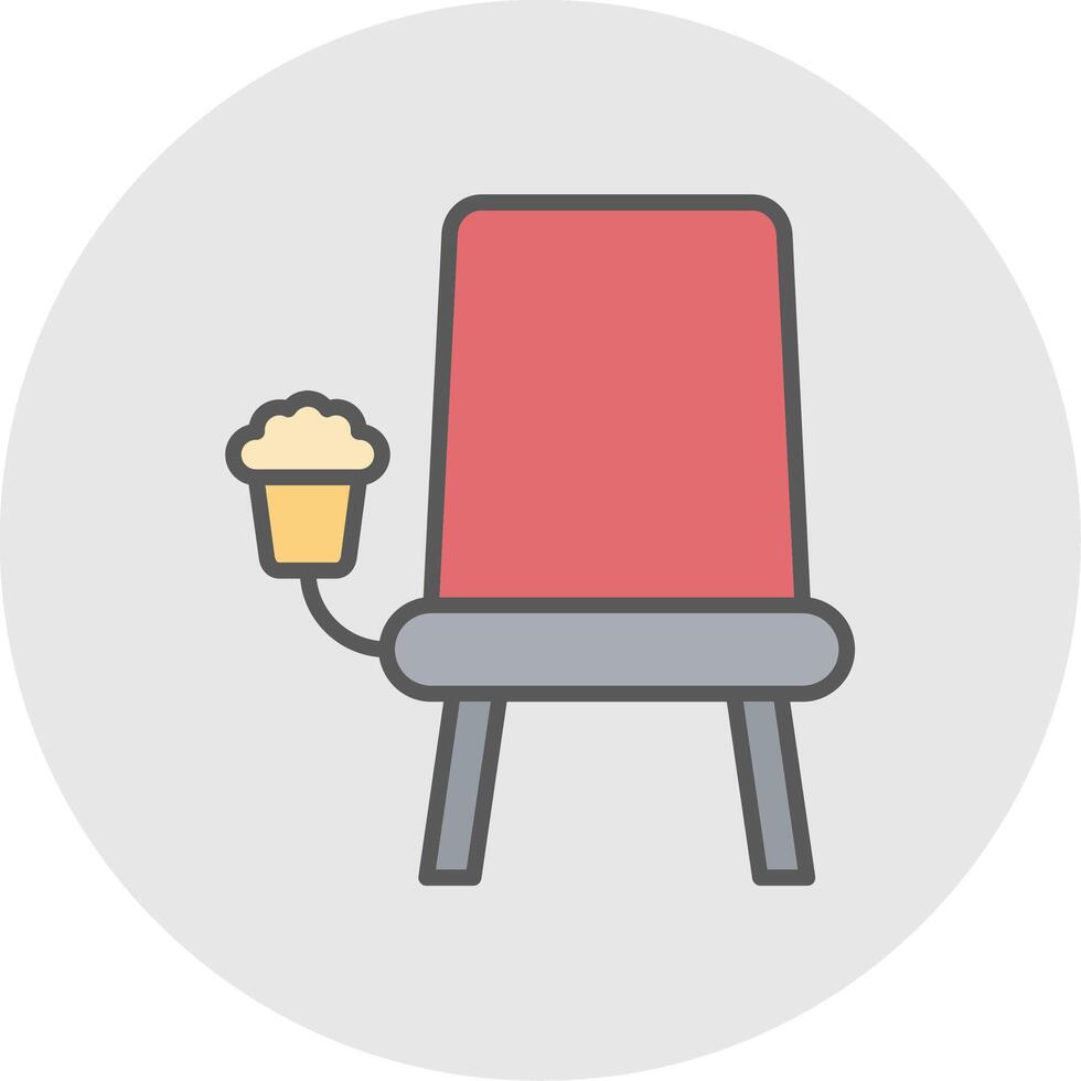 cine asiento línea lleno ligero icono vector