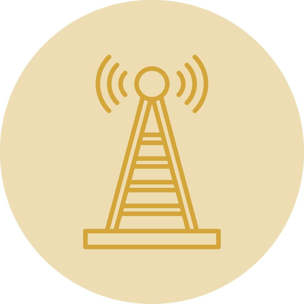 Radio Tower Line Yellow Circle Icon vector