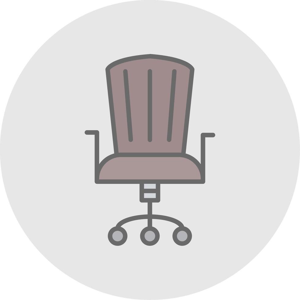 Office Chair Line Filled Light Icon vector
