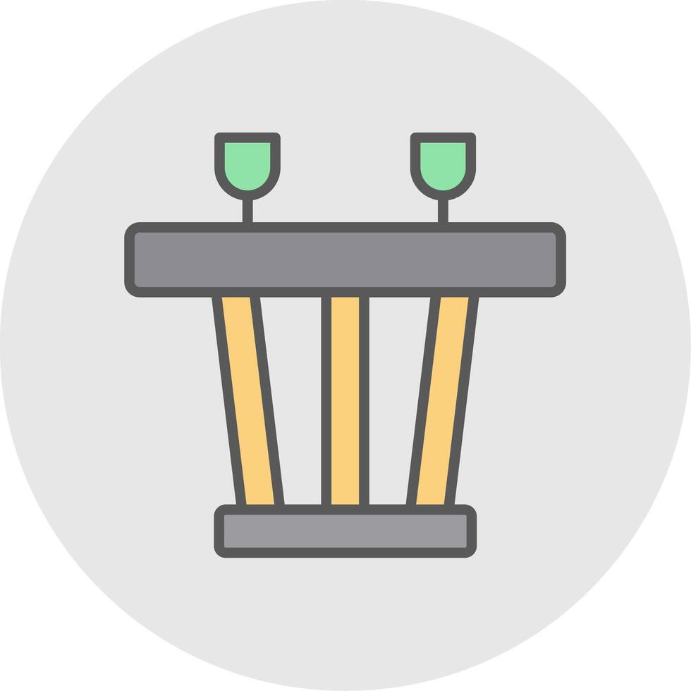 Dining Table Line Filled Light Icon vector