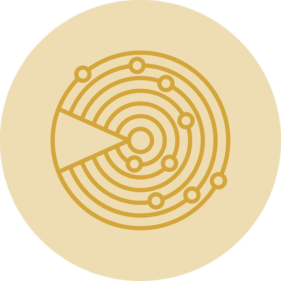 Sonar Line Yellow Circle Icon vector