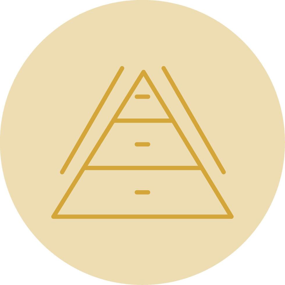 Pyramid Chart Line Yellow Circle Icon vector