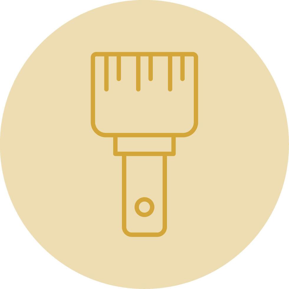 Paint Brush Line Yellow Circle Icon vector