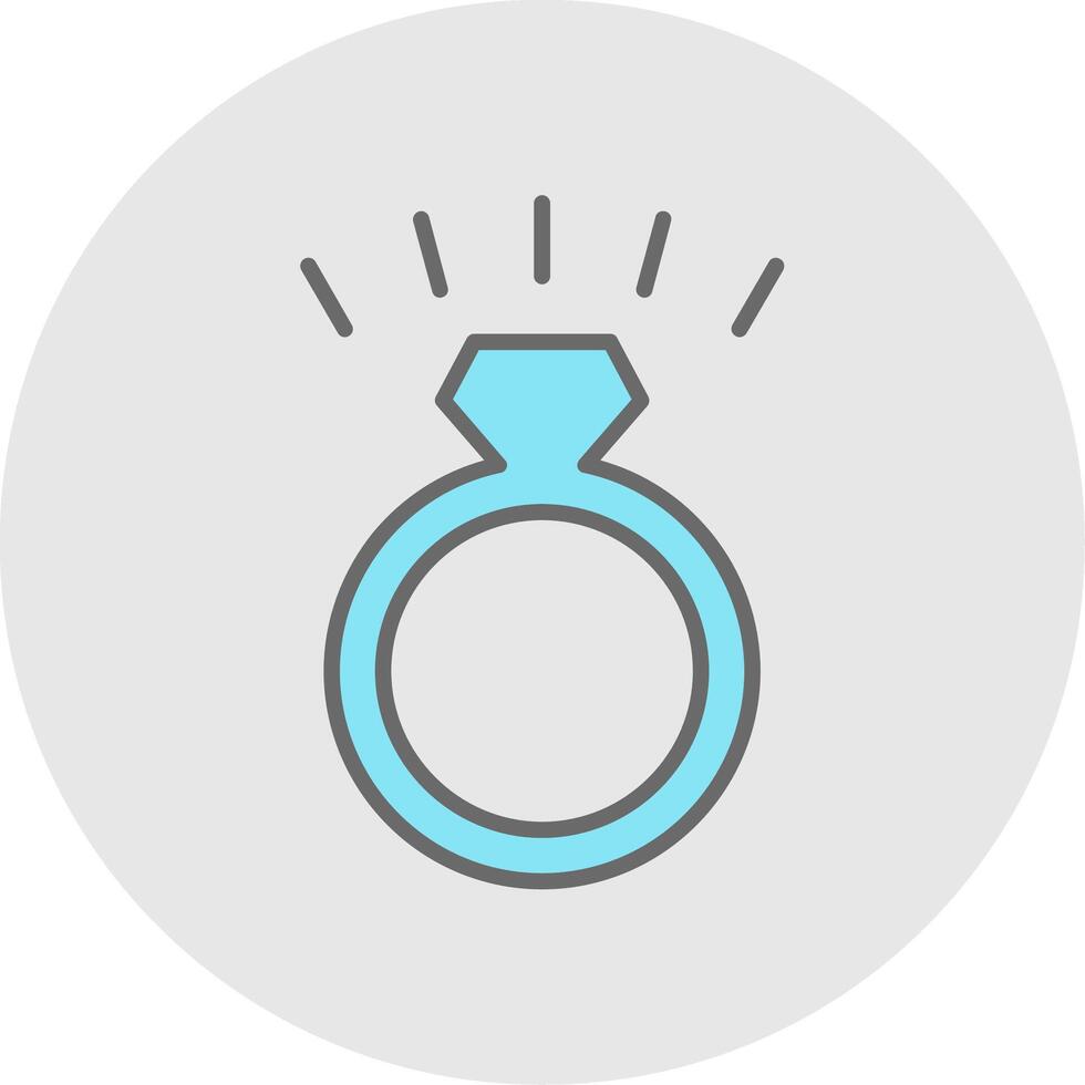 Diamond Ring Line Filled Light Icon vector