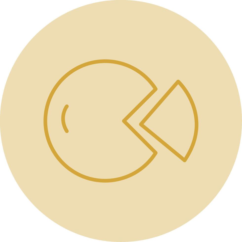 Pie Chart Line Yellow Circle Icon vector