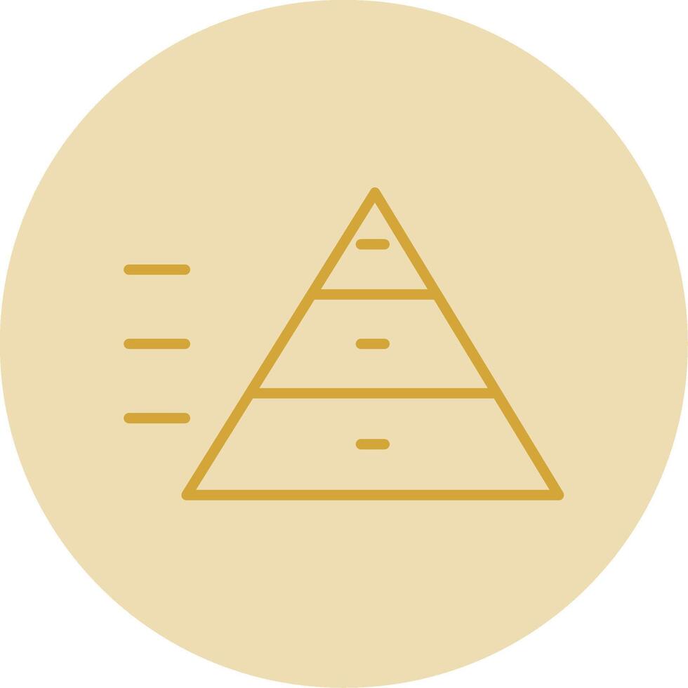 Pyramid Chart Line Yellow Circle Icon vector