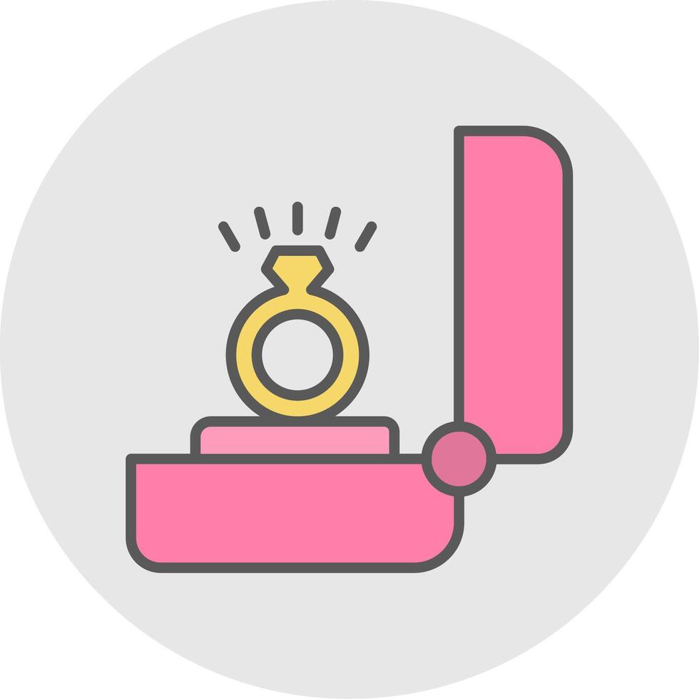 Engagement Ring Line Filled Light Icon vector