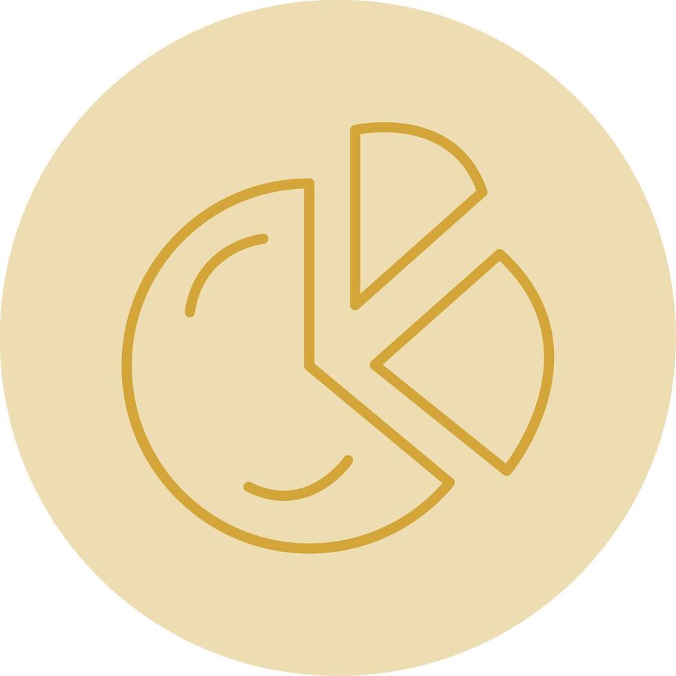 Pie Chart Line Yellow Circle Icon vector