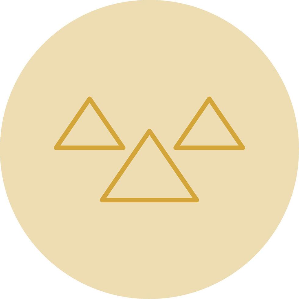 Triangles Line Yellow Circle Icon vector