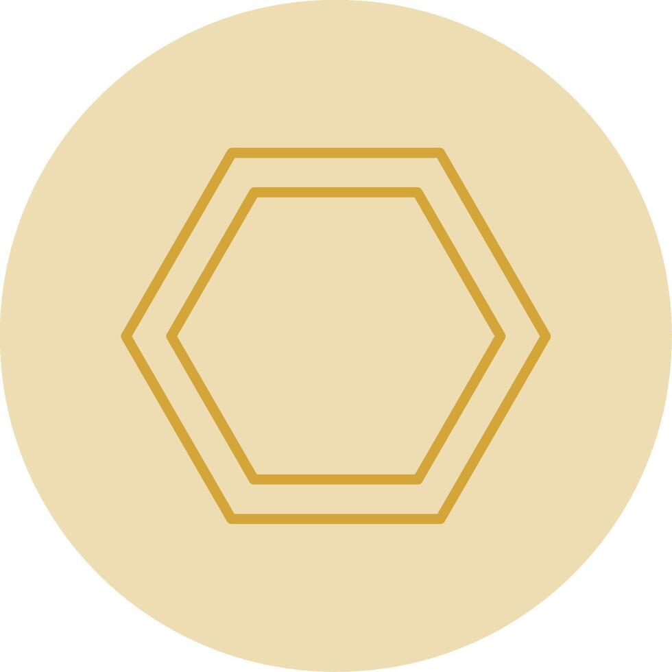 Hexagon Line Yellow Circle Icon vector