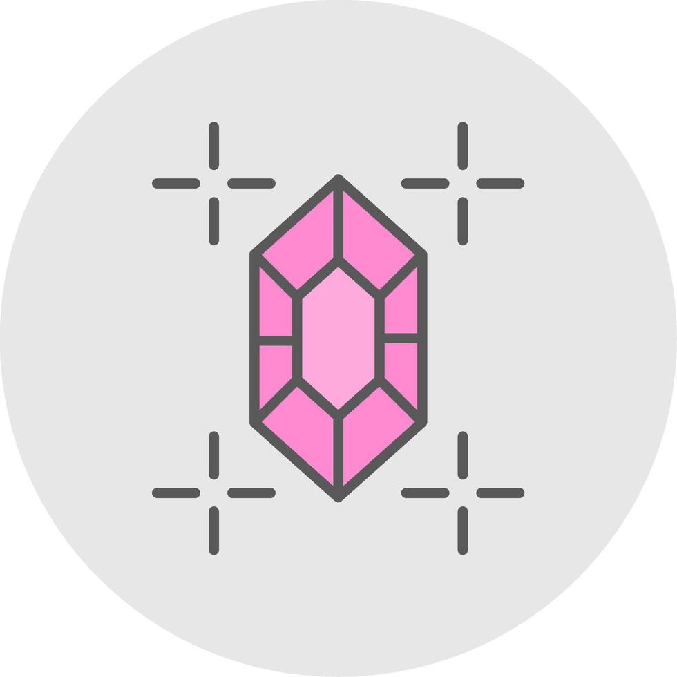 Gem Line Filled Light Icon vector
