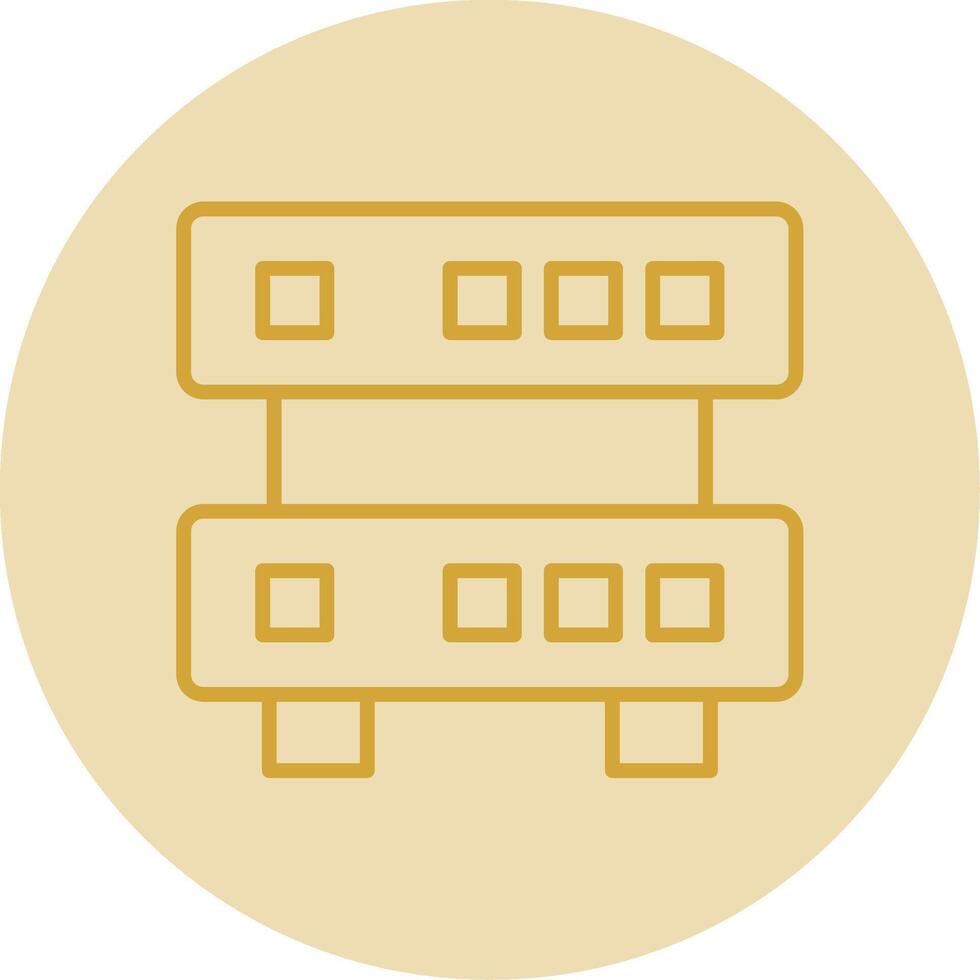 Data Quality Line Yellow Circle Icon vector