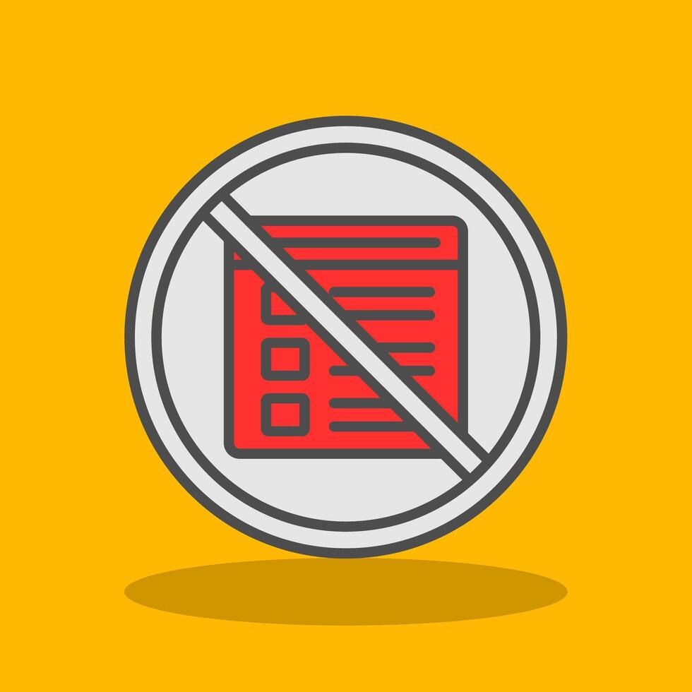 Prohibited Sign Filled Shadow Icon vector