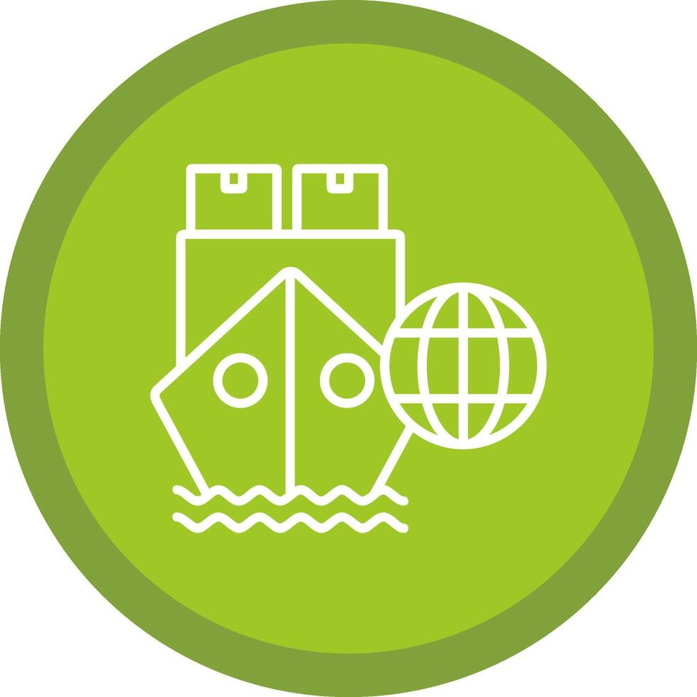 International Delivery Line Multi Circle Icon vector
