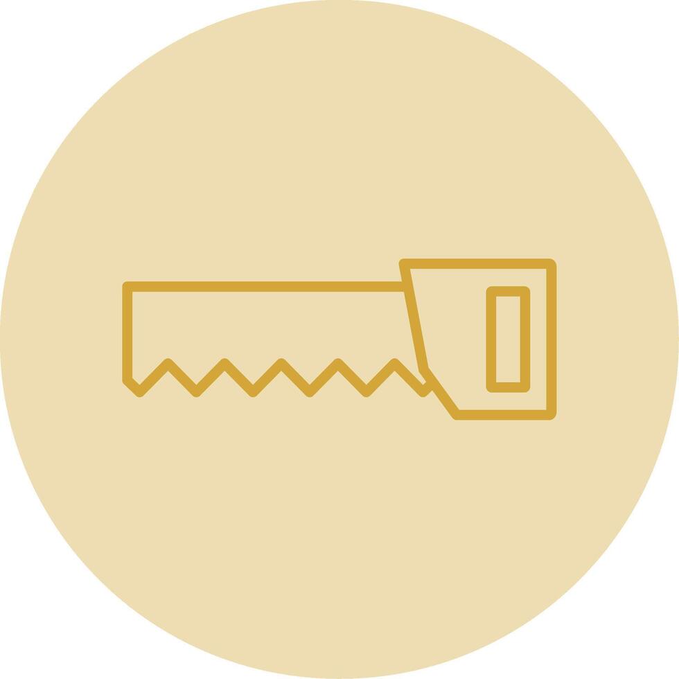 Bow Saw Line Yellow Circle Icon vector