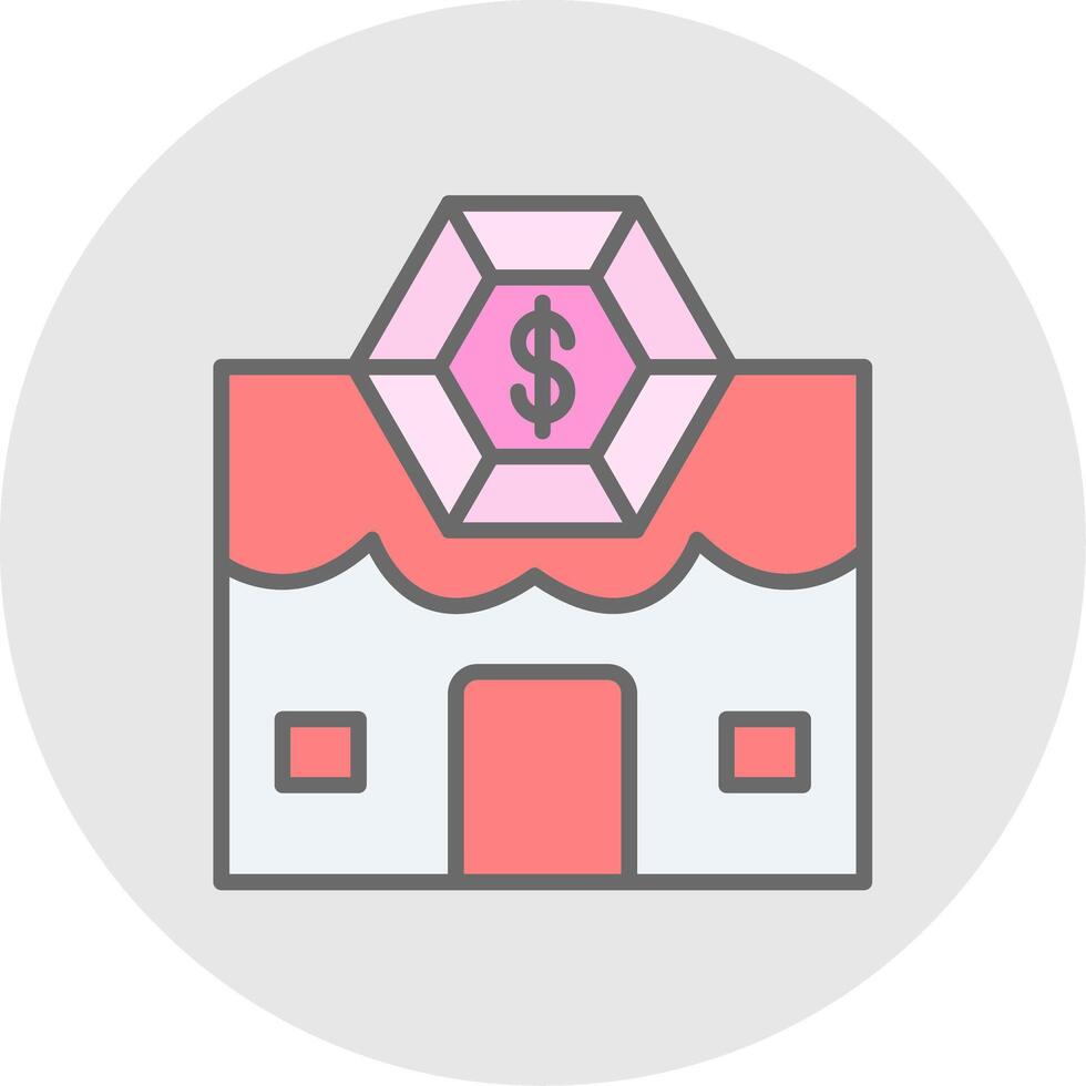 Pawn Shop Line Filled Light Icon vector