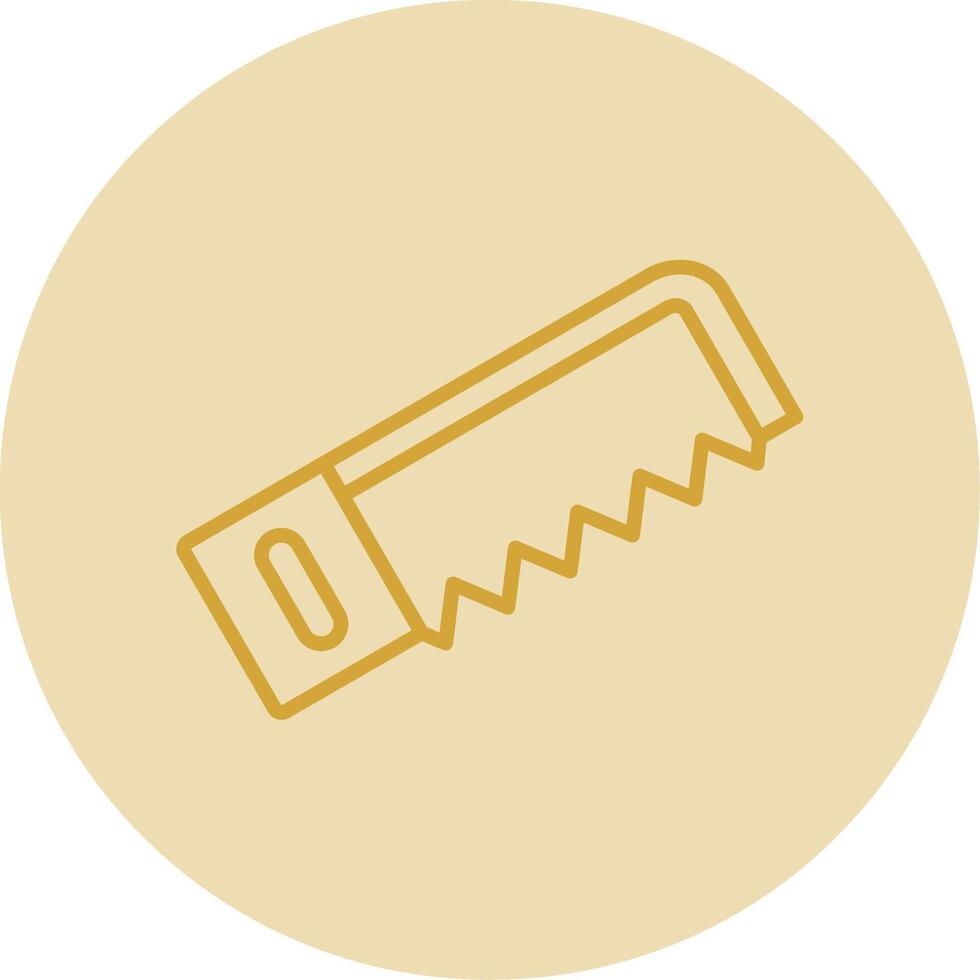 Hacksaw Line Yellow Circle Icon vector