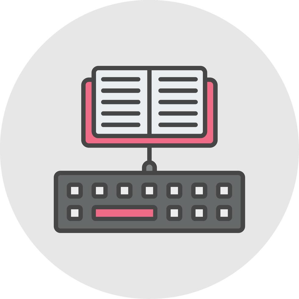 Typing Line Filled Light Icon vector