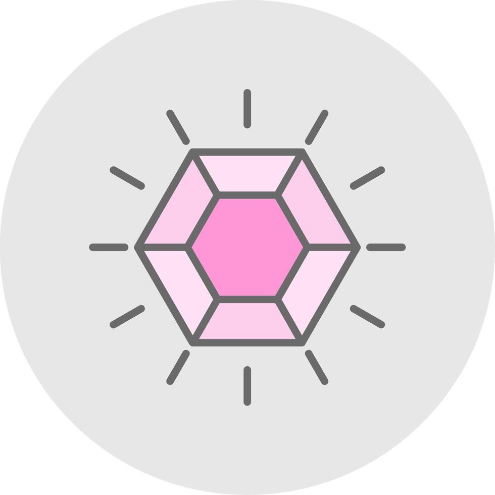 Gemstone Line Filled Light Icon vector