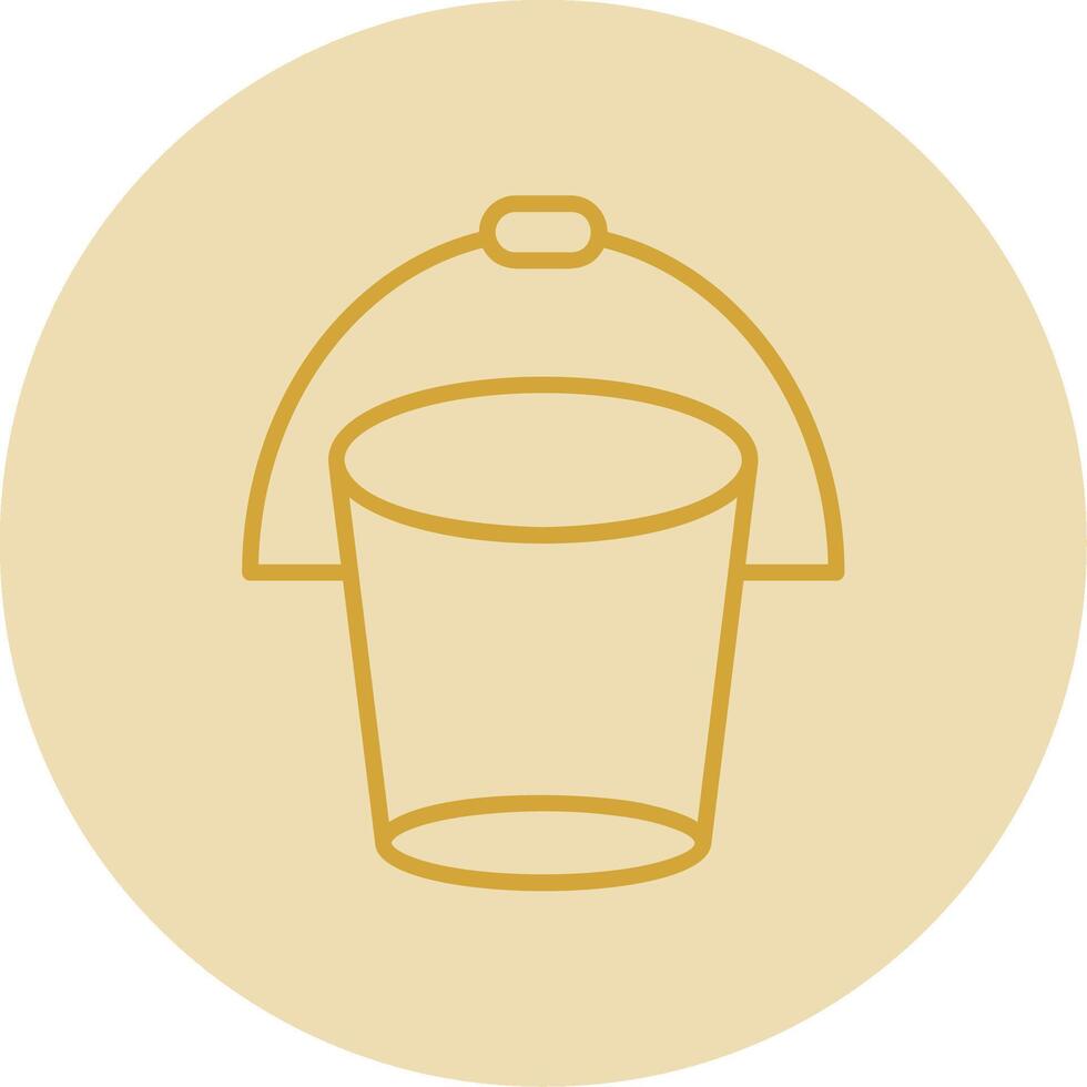Bucket Line Yellow Circle Icon vector