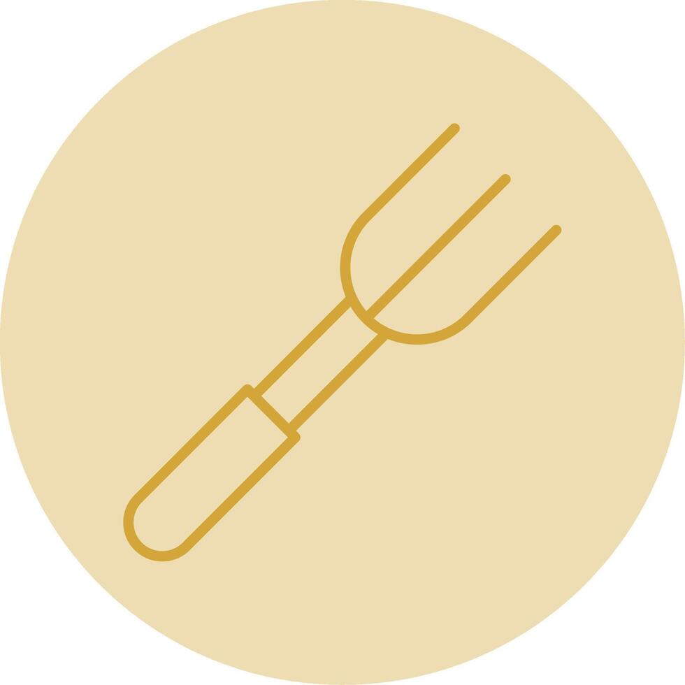 Fork Line Yellow Circle Icon vector