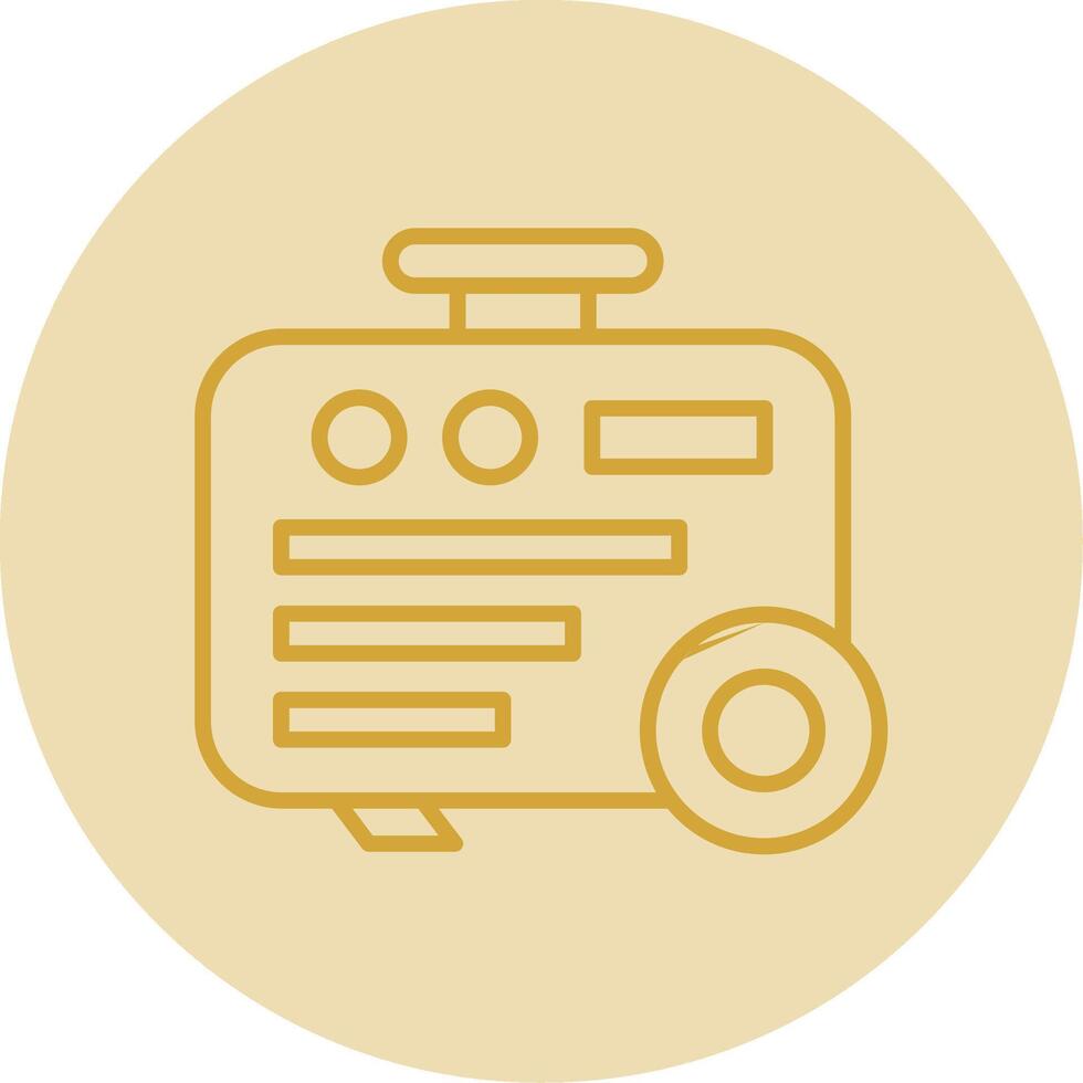 Electric Generator Line Yellow Circle Icon vector