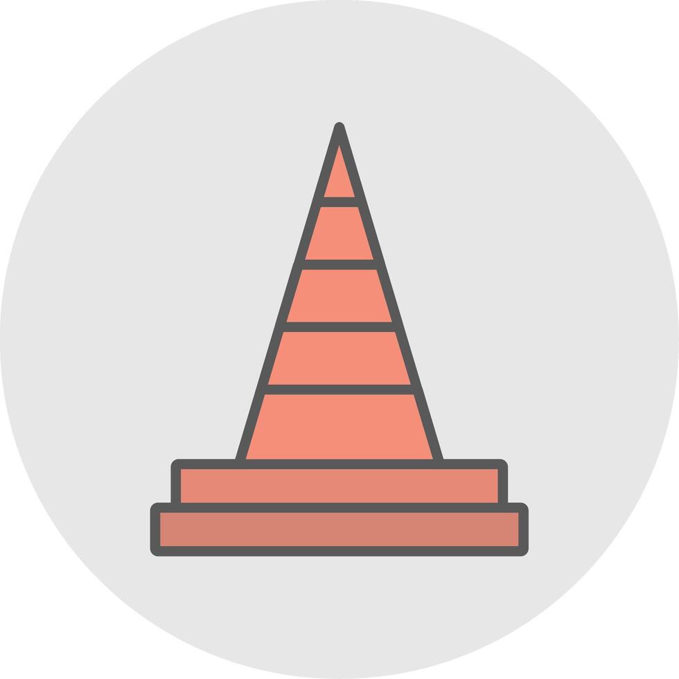Traffic Cone Line Filled Light Icon vector