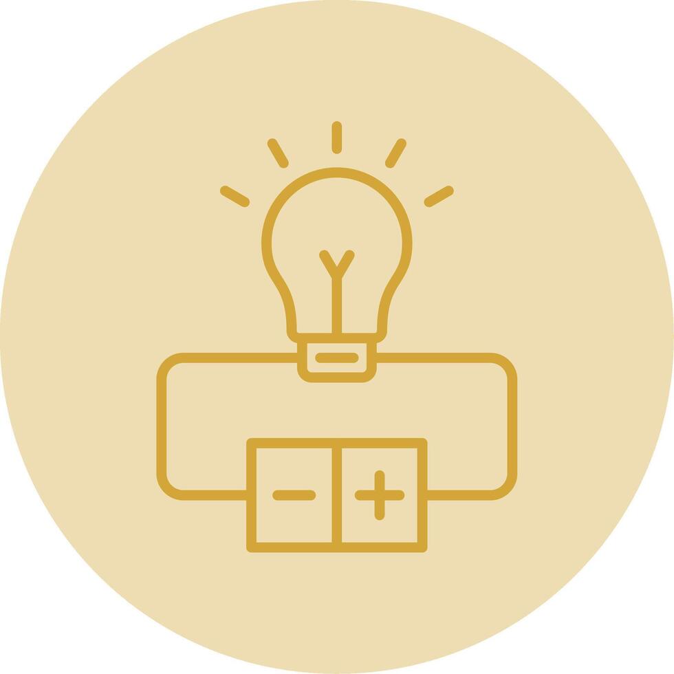 Electrical Circuit Line Yellow Circle Icon vector