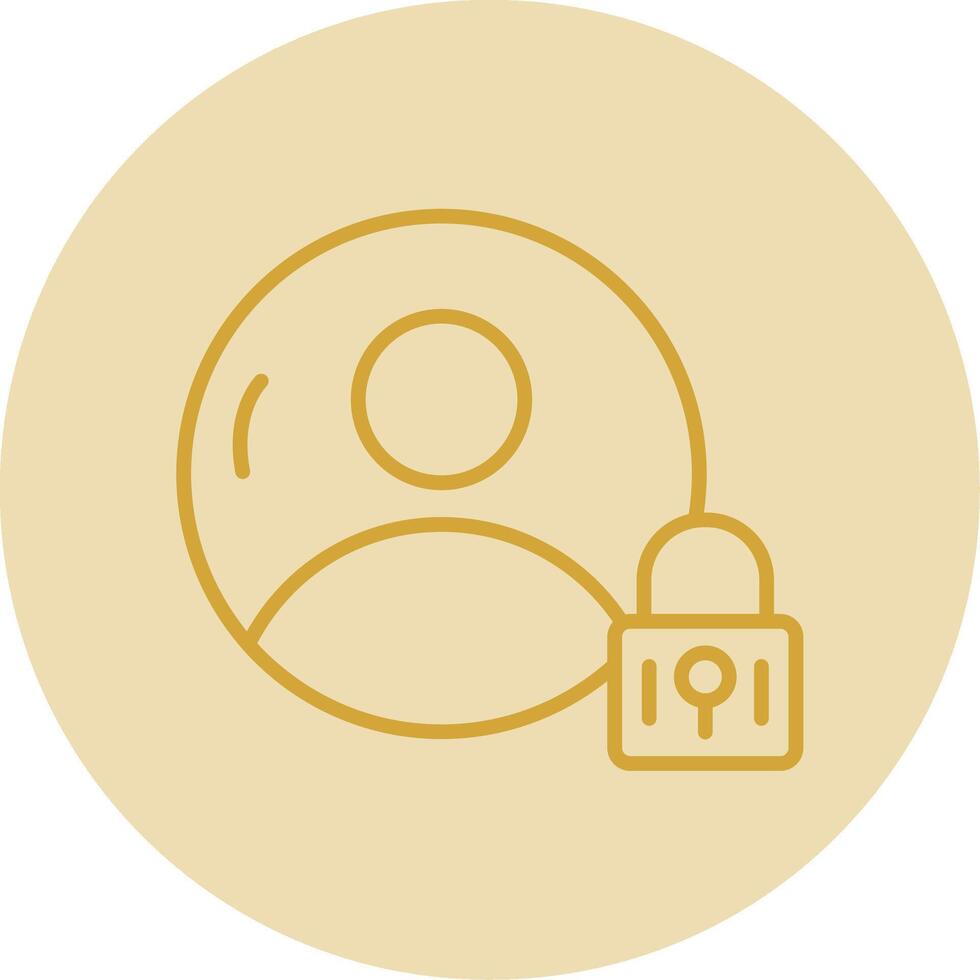 User Line Yellow Circle Icon vector