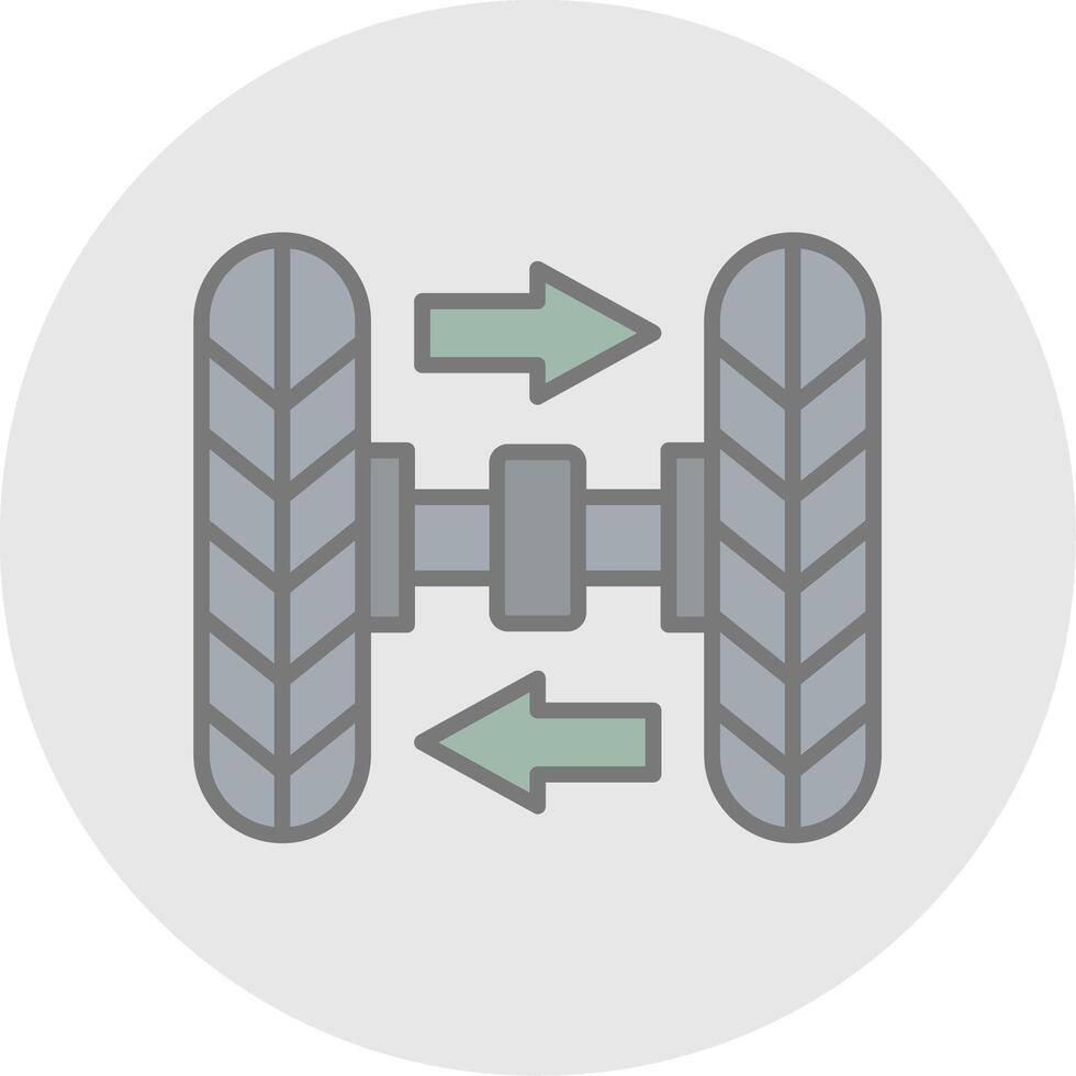 Wheel Alignment Line Filled Light Icon vector